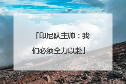 印尼队主帅：我们必须全力以赴