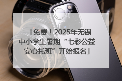 免费！2025年无锡中小学生暑期“七彩公益安心托班”开始报名