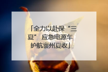 全力以赴保“三夏” 应急电源车护航襄州夏收