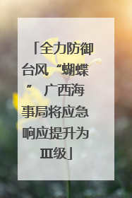 全力防御台风“蝴蝶” 广西海事局将应急响应提升为Ⅲ级