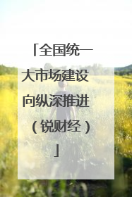 全国统一大市场建设向纵深推进（锐财经）