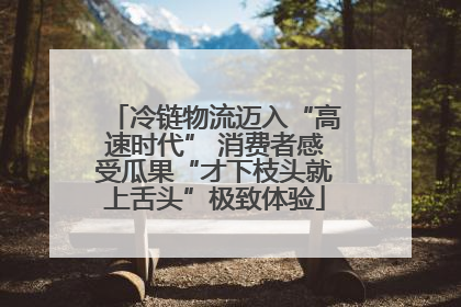 冷链物流迈入“高速时代” 消费者感受瓜果“才下枝头就上舌头”极致体验