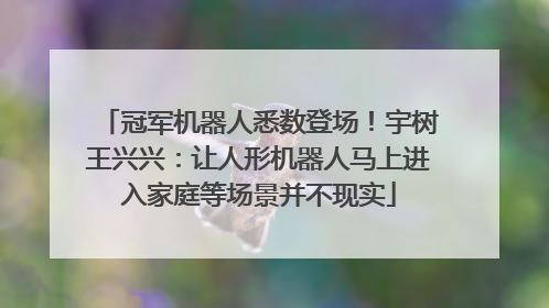 冠军机器人悉数登场！宇树王兴兴：让人形机器人马上进入家庭等场景并不现实