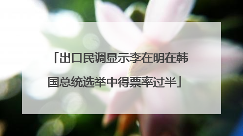 出口民调显示李在明在韩国总统选举中得票率过半