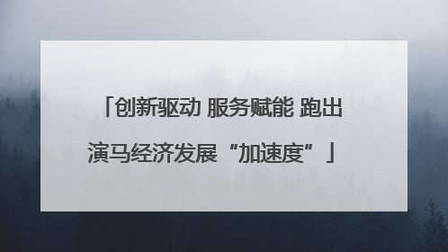 创新驱动 服务赋能 跑出演马经济发展“加速度”