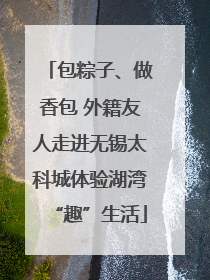 包粽子、做香包 外籍友人走进无锡太科城体验湖湾“趣”生活