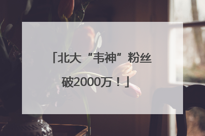 北大“韦神”粉丝破2000万！