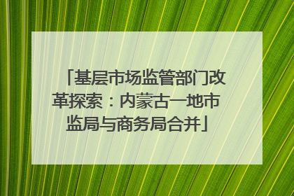 基层市场监管部门改革探索：内蒙古一地市监局与商务局合并