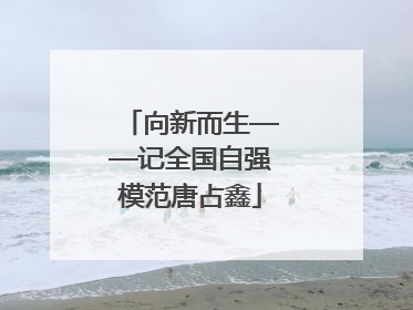 向新而生——记全国自强模范唐占鑫