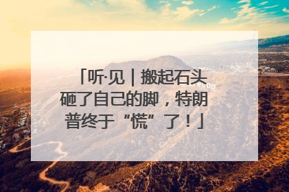 听·见｜搬起石头砸了自己的脚，特朗普终于“慌”了！