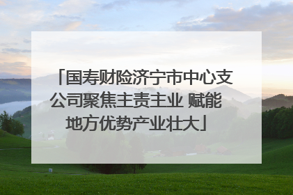 国寿财险济宁市中心支公司聚焦主责主业 赋能地方优势产业壮大
