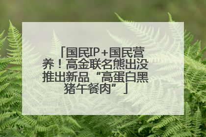 国民IP+国民营养！高金联名熊出没推出新品“高蛋白黑猪午餐肉”