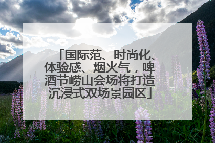 国际范、时尚化、体验感、烟火气，啤酒节崂山会场将打造沉浸式双场景园区