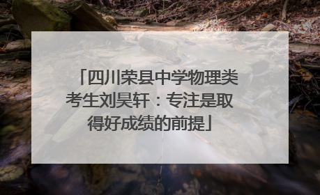 四川荣县中学物理类考生刘昊轩：专注是取得好成绩的前提