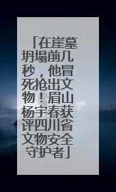 在崖墓坍塌前几秒，他冒死抢出文物！眉山杨宇春获评四川省文物安全守护者