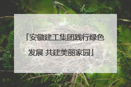 安徽建工集团践行绿色发展 共建美丽家园