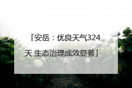 安岳：优良天气324天 生态治理成效显著