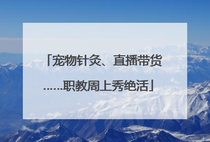 宠物针灸、直播带货……职教周上秀绝活