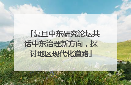 复旦中东研究论坛共话中东治理新方向，探讨地区现代化道路