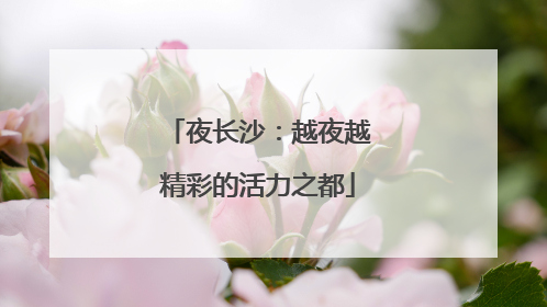 夜长沙：越夜越精彩的活力之都