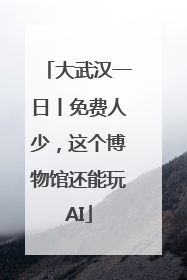 大武汉一日丨免费人少，这个博物馆还能玩AI