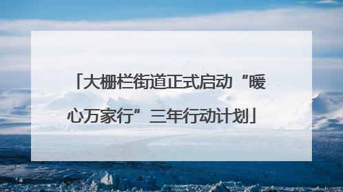 大栅栏街道正式启动“暖心万家行”三年行动计划