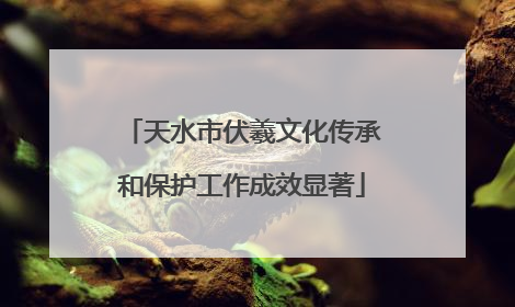 天水市伏羲文化传承和保护工作成效显著