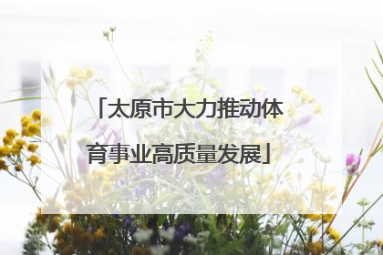 太原市大力推动体育事业高质量发展