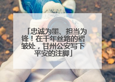 忠诚为墨、担当为锋！在千年丝路的褶皱处，甘州公安写下平安的注脚