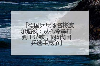 德国乒乓球名将波尔退役：从孔令辉打到王楚钦，同5代国乒选手竞争