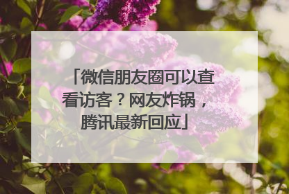 微信朋友圈可以查看访客？网友炸锅，腾讯最新回应