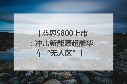 尊界S800上市：冲击新能源超豪华车“无人区”