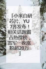 小米自研芯片、YU7齐发布！相关话题霸占热搜榜，雷军一夜涨粉超20万