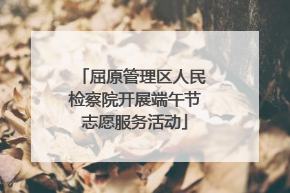 屈原管理区人民检察院开展端午节志愿服务活动