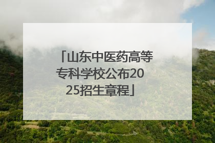 山东中医药高等专科学校公布2025招生章程