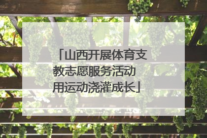山西开展体育支教志愿服务活动 用运动浇灌成长