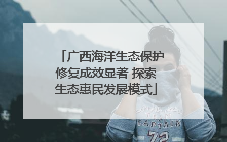 广西海洋生态保护修复成效显著 探索生态惠民发展模式