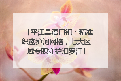 平江县浯口镇：精准织密护河网格，七大区域专职守护汨罗江