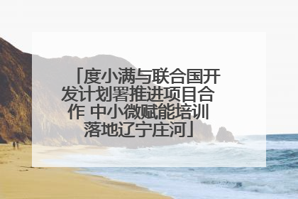 度小满与联合国开发计划署推进项目合作 中小微赋能培训落地辽宁庄河
