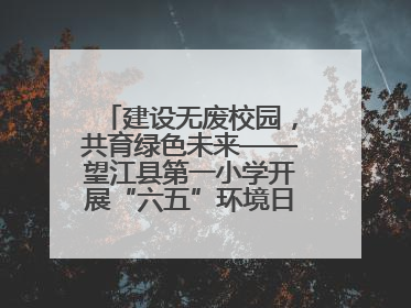 建设无废校园，共育绿色未来——望江县第一小学开展“六五”环境日主题活动