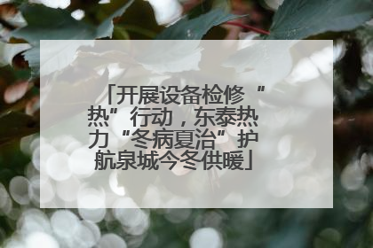 开展设备检修“热”行动，东泰热力“冬病夏治”护航泉城今冬供暖