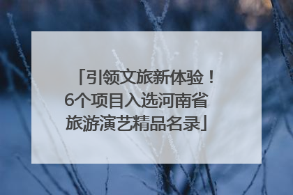 引领文旅新体验！6个项目入选河南省旅游演艺精品名录