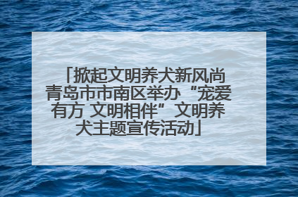掀起文明养犬新风尚 青岛市市南区举办“宠爱有方 文明相伴”文明养犬主题宣传活动