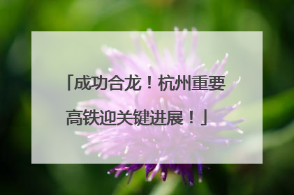 成功合龙！杭州重要高铁迎关键进展！