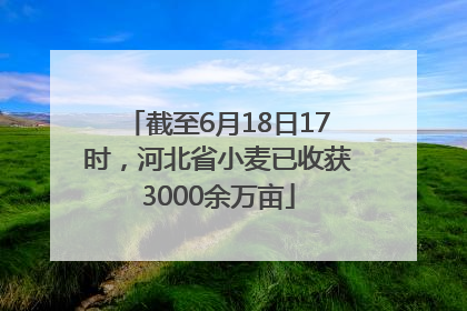 截至6月18日17时，河北省小麦已收获3000余万亩