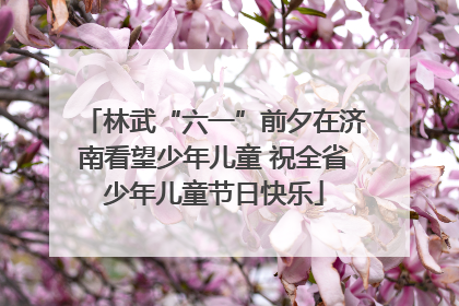 林武“六一”前夕在济南看望少年儿童 祝全省少年儿童节日快乐