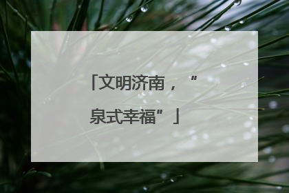 文明济南，“泉式幸福”