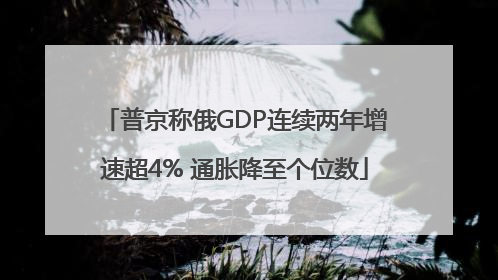普京称俄GDP连续两年增速超4% 通胀降至个位数