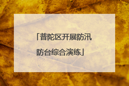 普陀区开展防汛防台综合演练