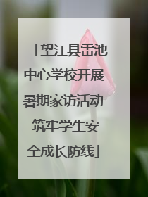 望江县雷池中心学校开展暑期家访活动 筑牢学生安全成长防线